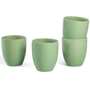 SET 4 VASOS DE VINO VERDE SUAVE ERVAS